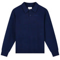 Olaf Knitted Oversized Longsleeve Polo Navy