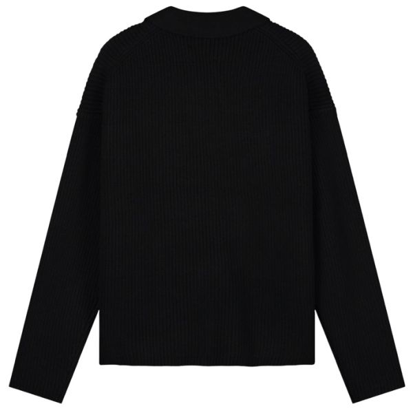 Olaf Knitted Zip Cardigan Zwart