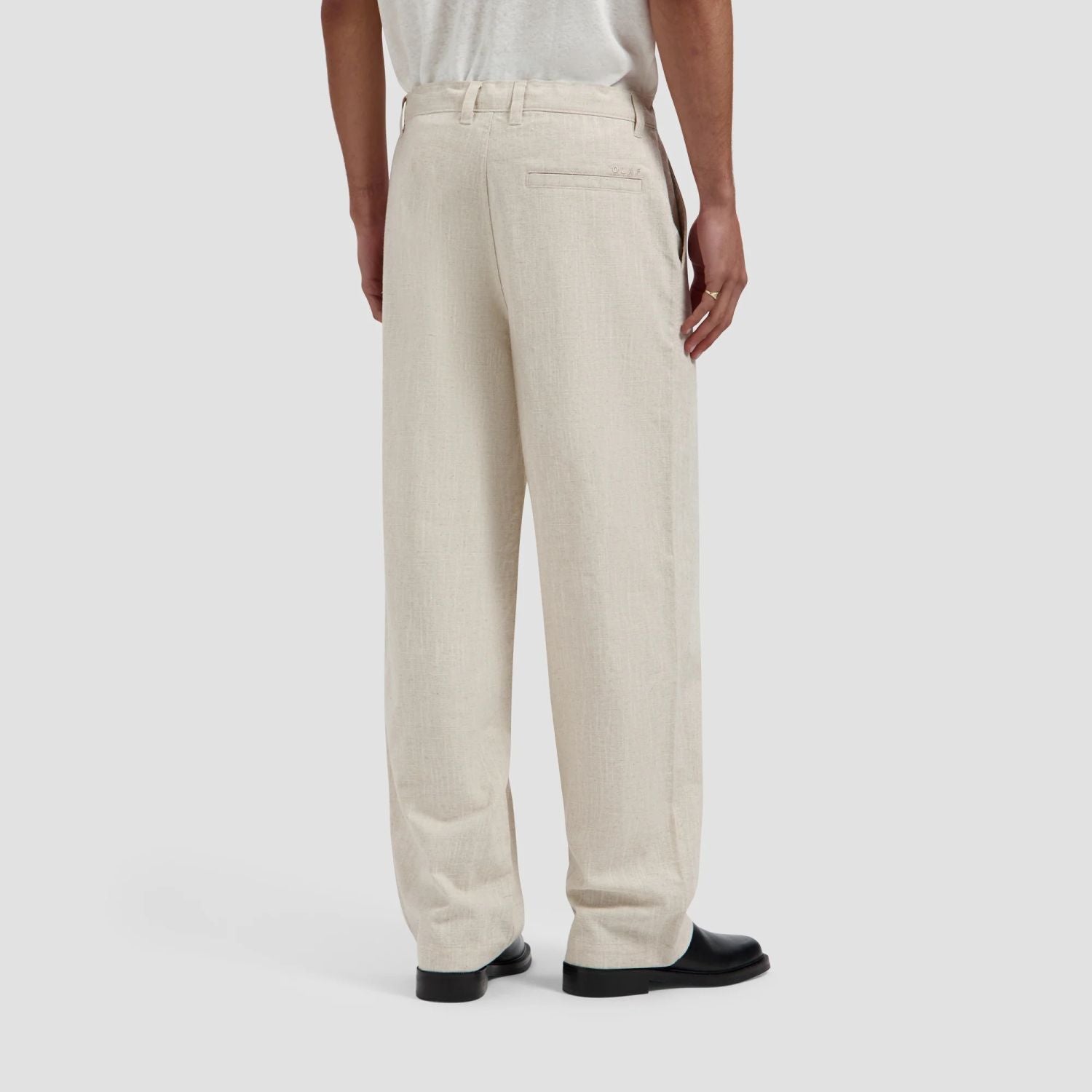 Olaf Linen Barrel Leg Broek Beige
