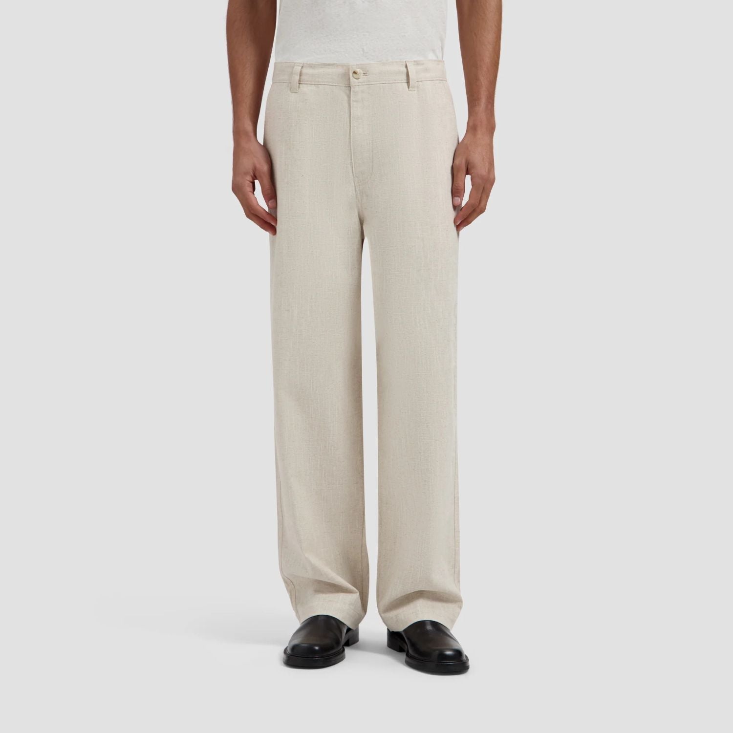 Olaf Linen Barrel Leg Broek Beige