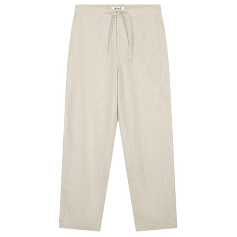 Olaf Linen Barrel Leg Broek Beige