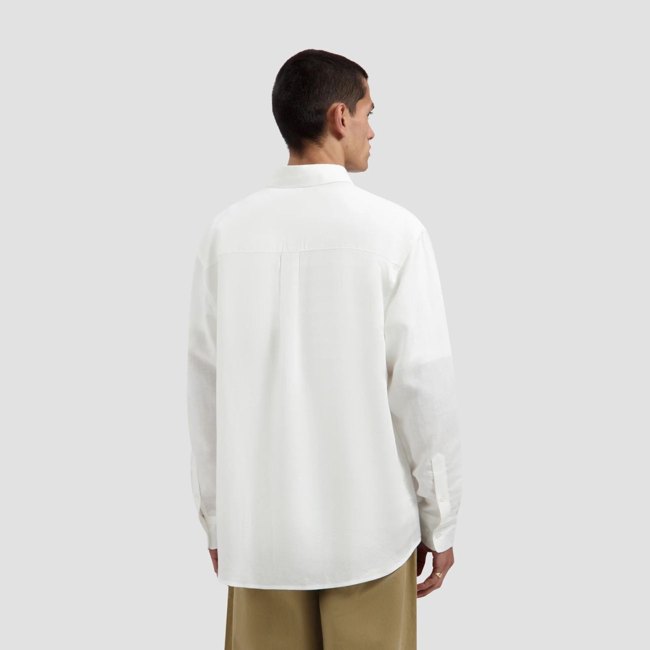 Olaf Linen Blend Relaxed Overhemd Wit