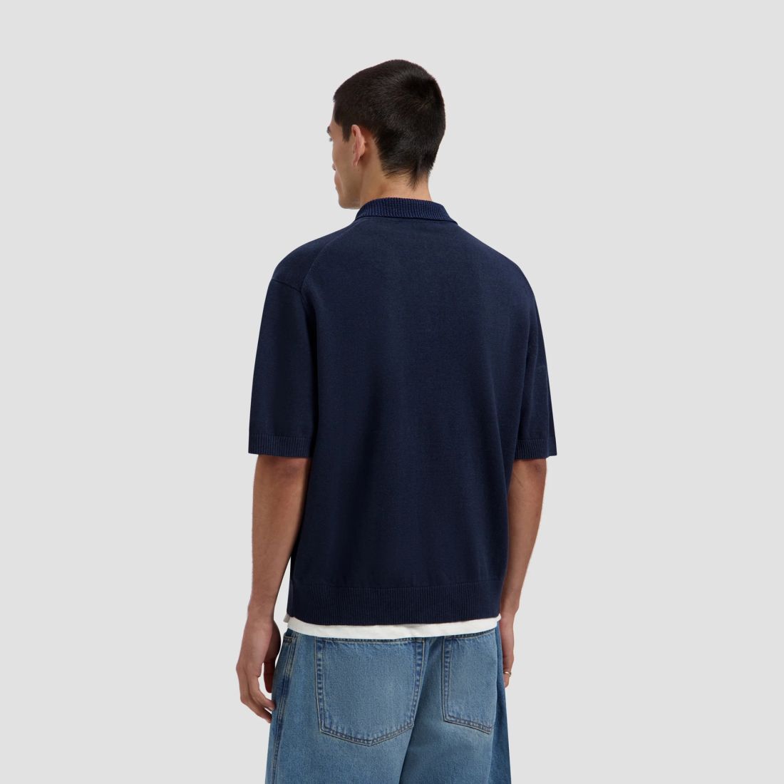 Olaf Linen Knitted Overhemd Navy