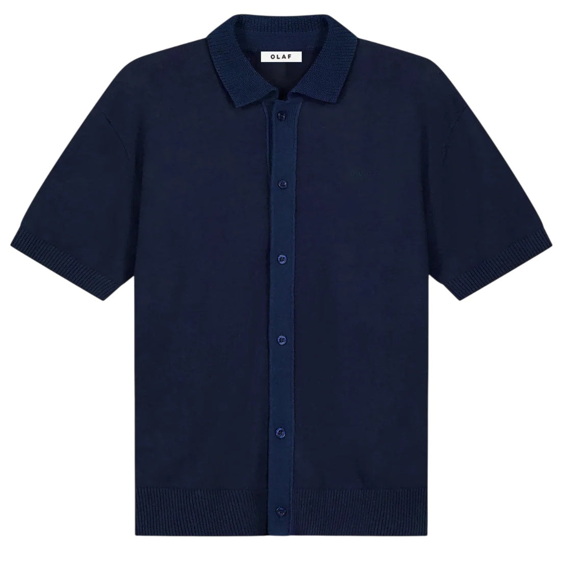 Olaf Linen Knitted Overhemd Navy