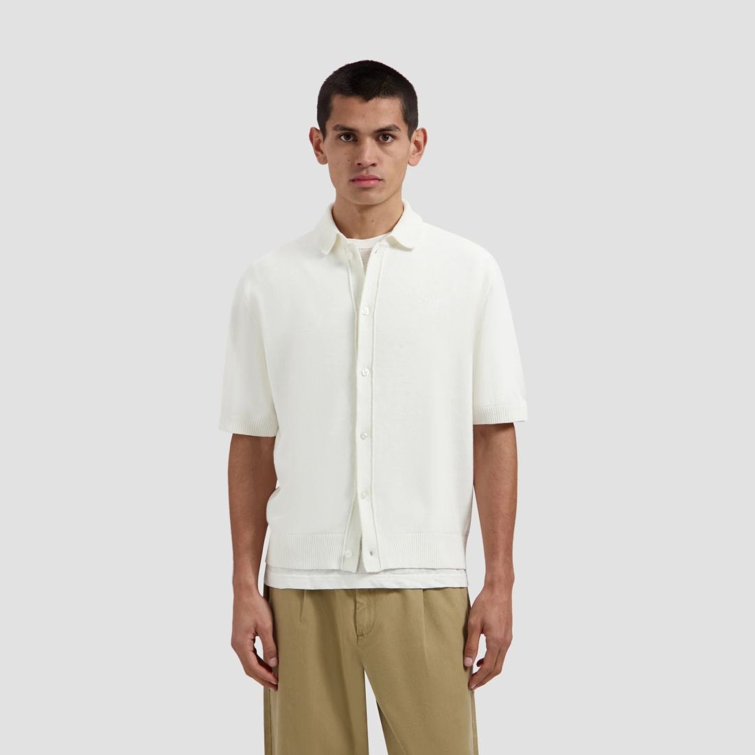 Olaf Linen Knitted Overhemd Off White