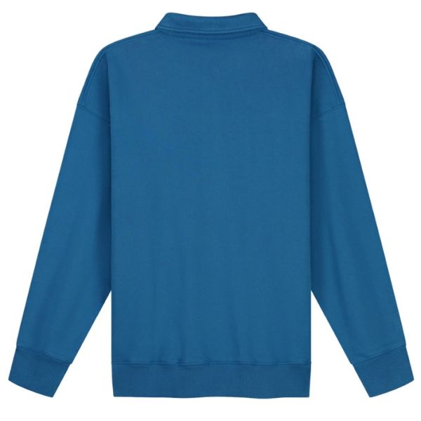 Olaf Oversized Longsleeve Polo Blauw