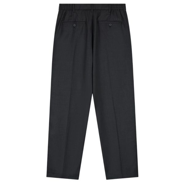 Olaf Regular Wool Blend Pleated Chino Antraciet