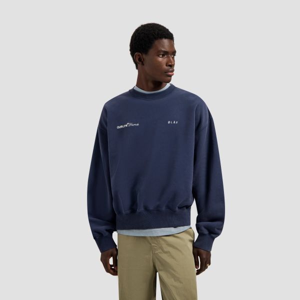 Olaf Script Friends Boxy Sweater Navy
