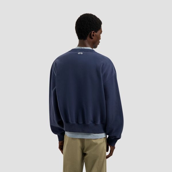 Olaf Script Friends Boxy Sweater Navy