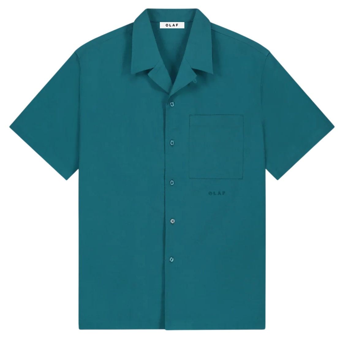 Olaf Seersucker Camp Overhemd Blauw