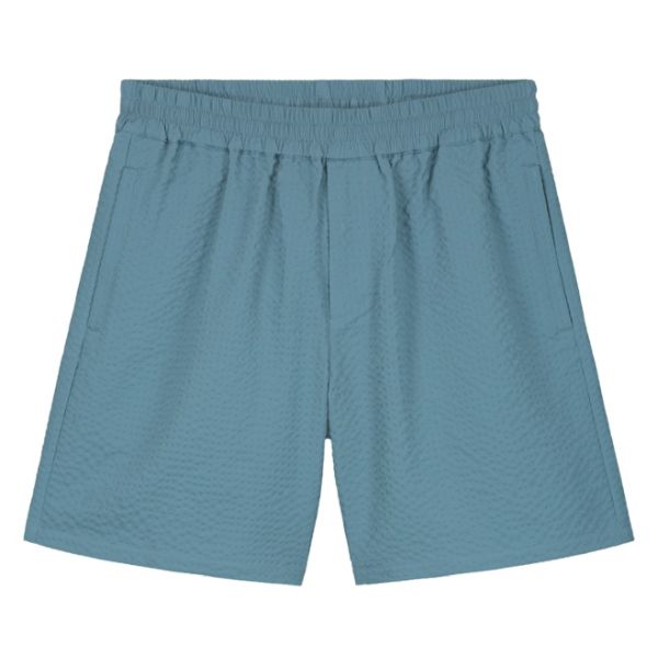 Olaf Seersucker Korte Broek Blauw