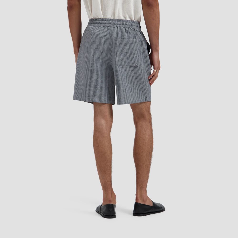 Olaf Seersucker Korte Broek Grijs