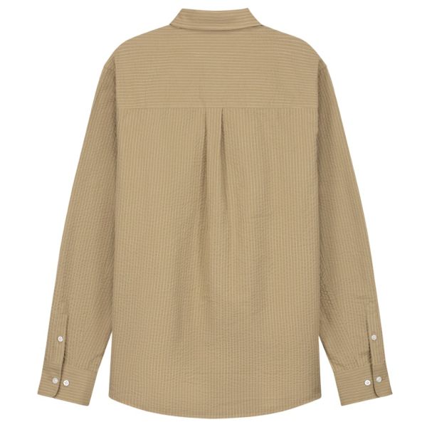 Olaf Seersucker Stripe Overhemd Bruin
