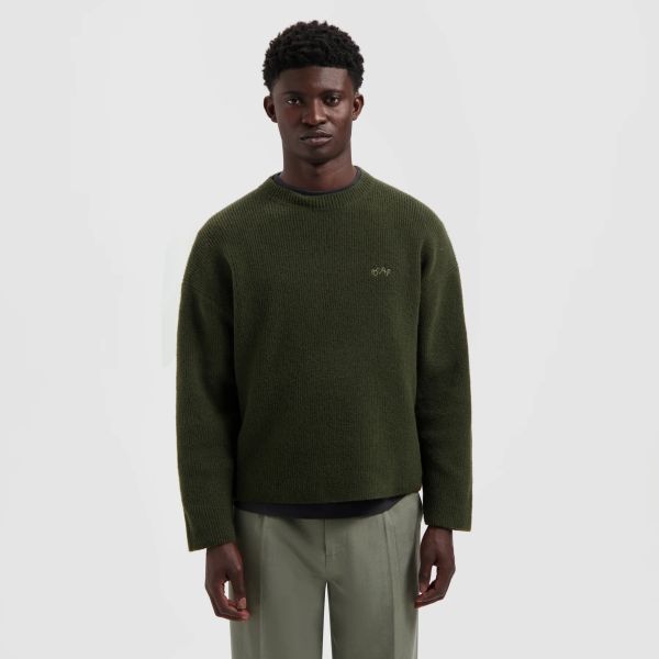 Olaf Signature Knitted Sweater Donker Groen