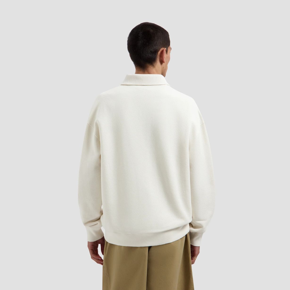 Olaf Signature Oversized Longsleeve Polo Off White