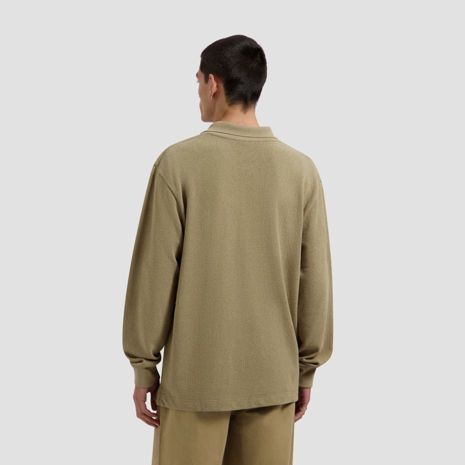 Olaf Signature Pique Longsleeve Polo Donker Groen