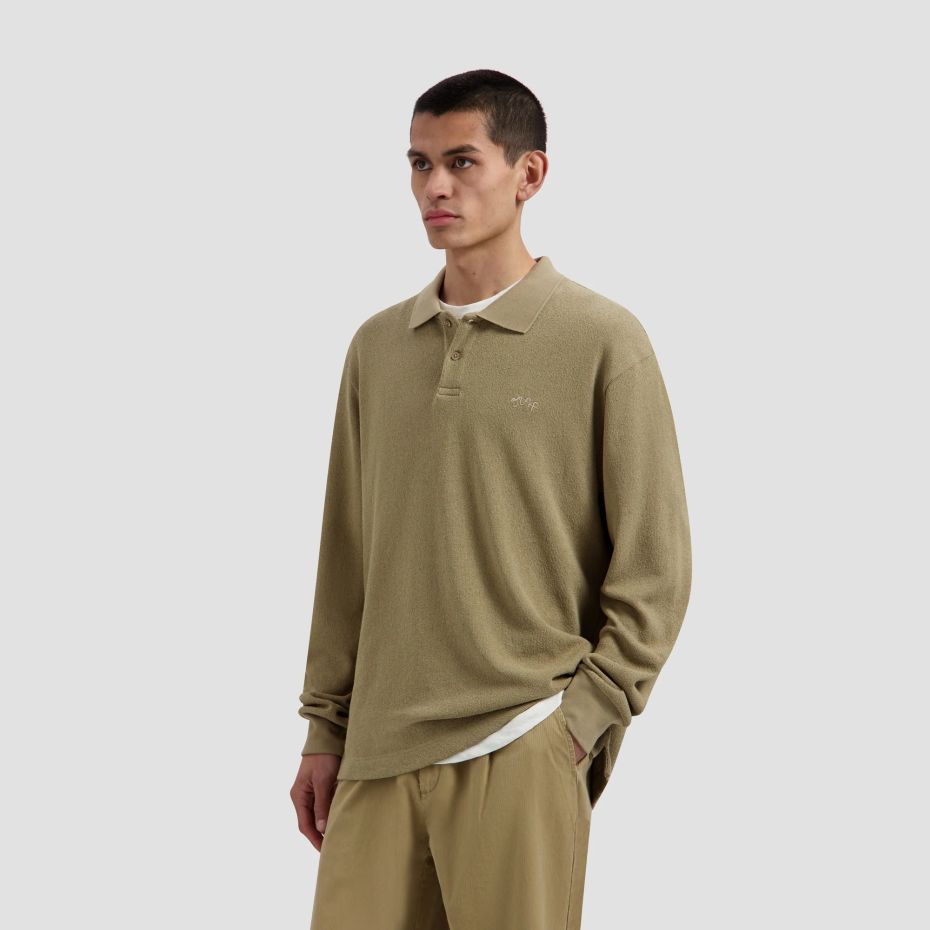 Olaf Signature Pique Longsleeve Polo Donker Groen