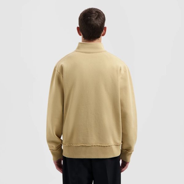 Olaf Signature Zip Mock Sweater Beige
