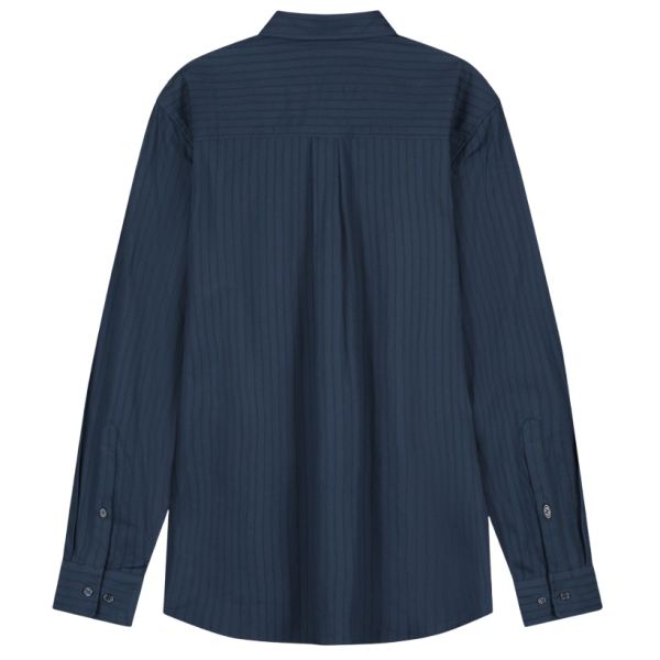 Olaf Stitched Striped Overhemd Navy
