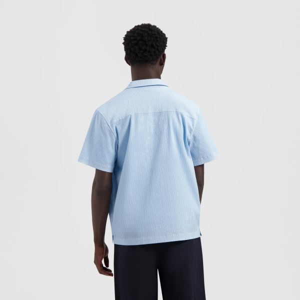 Olaf Stripe Sun AOP Camp Overhemd Licht Blauw