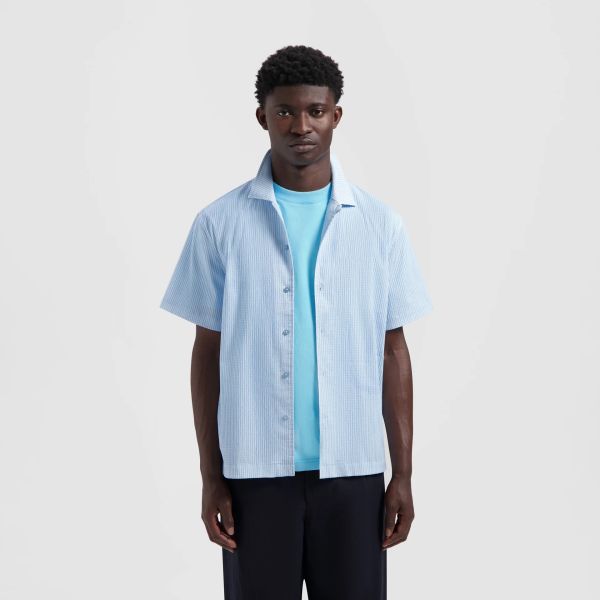Olaf Stripe Sun AOP Camp Overhemd Licht Blauw