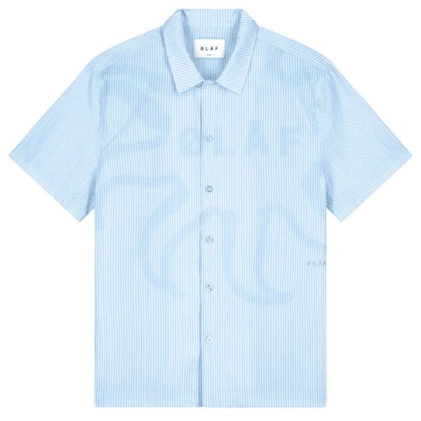 Olaf Stripe Sun AOP Camp Overhemd Licht Blauw