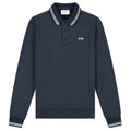 Olaf Tipping Detail Oversized Longsleeve Polo Navy