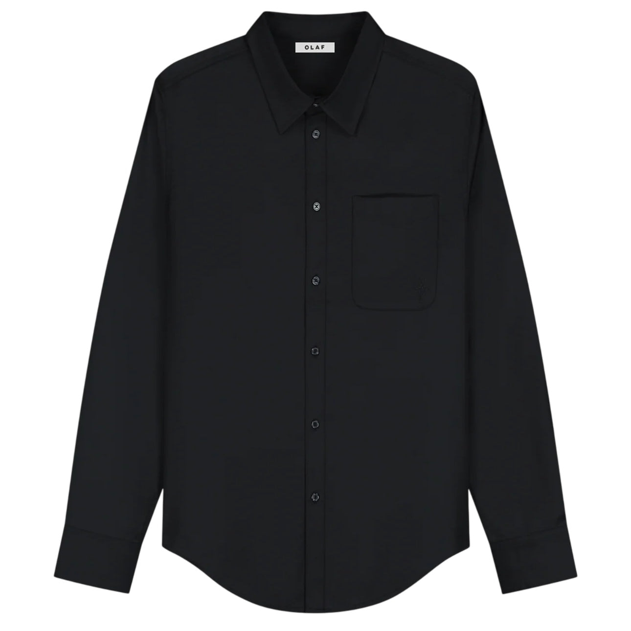 Olaf Tropical Wool Blend Overhemd Zwart