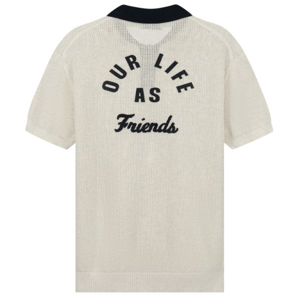 Olaf Varsity Knit Polo Off White