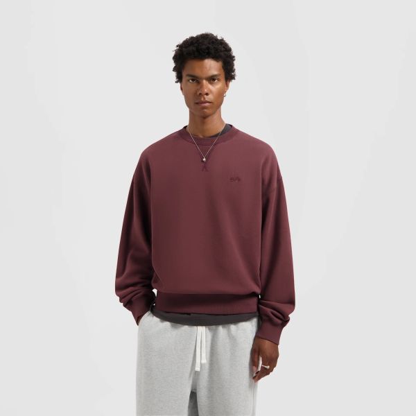 Olaf Washed Signature Boxy Sweater Bordeaux