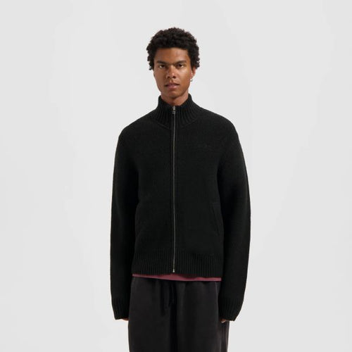 Olaf Zip Through Knitted Mock Vest Zwart