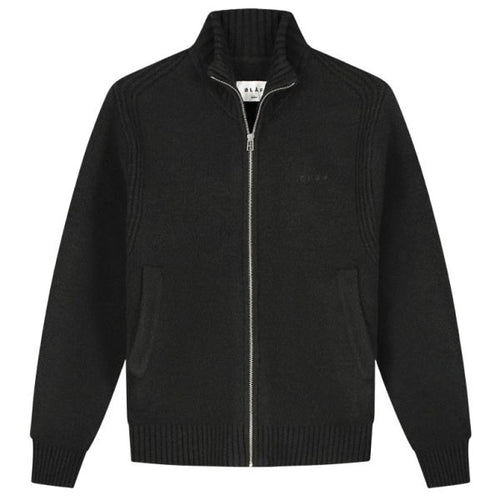Olaf Zip Through Knitted Mock Vest Zwart