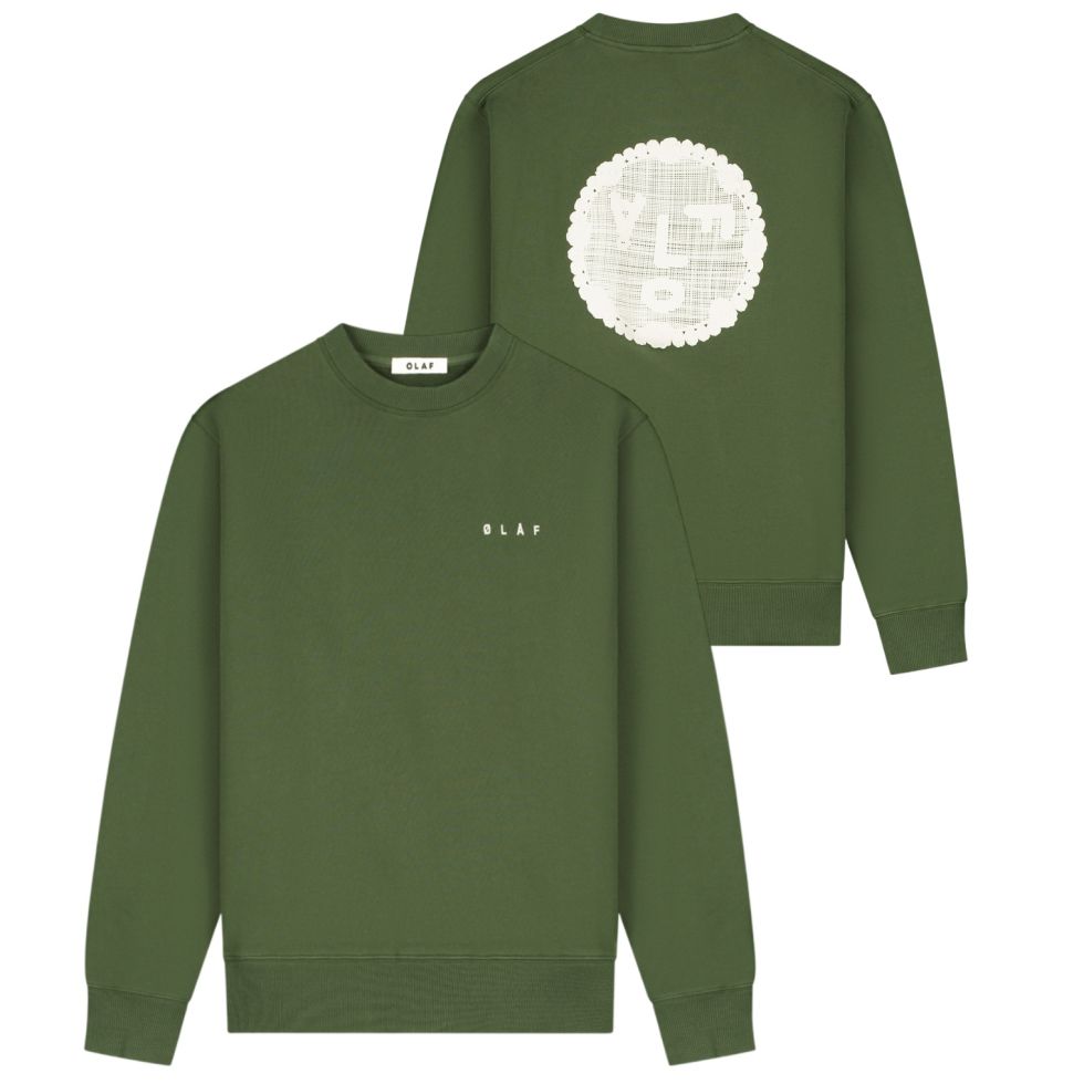 Olaf Doily Face Sweater Groen