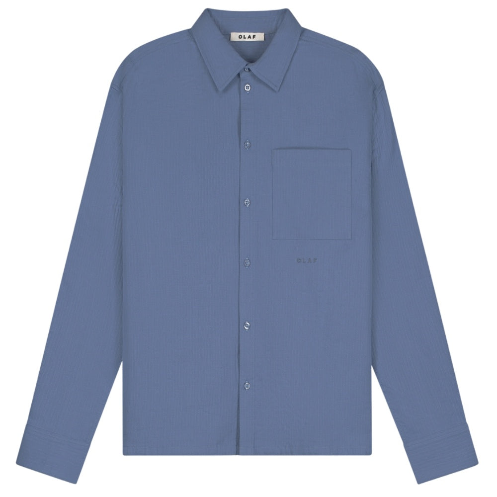 Olaf Double Face Boxy Overhemd Blauw