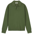 Olaf Essential Knitted Longsleeve Polo Donker Groen