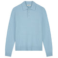 Olaf Oversized Knitted Longsleeve Polo Licht Blauw
