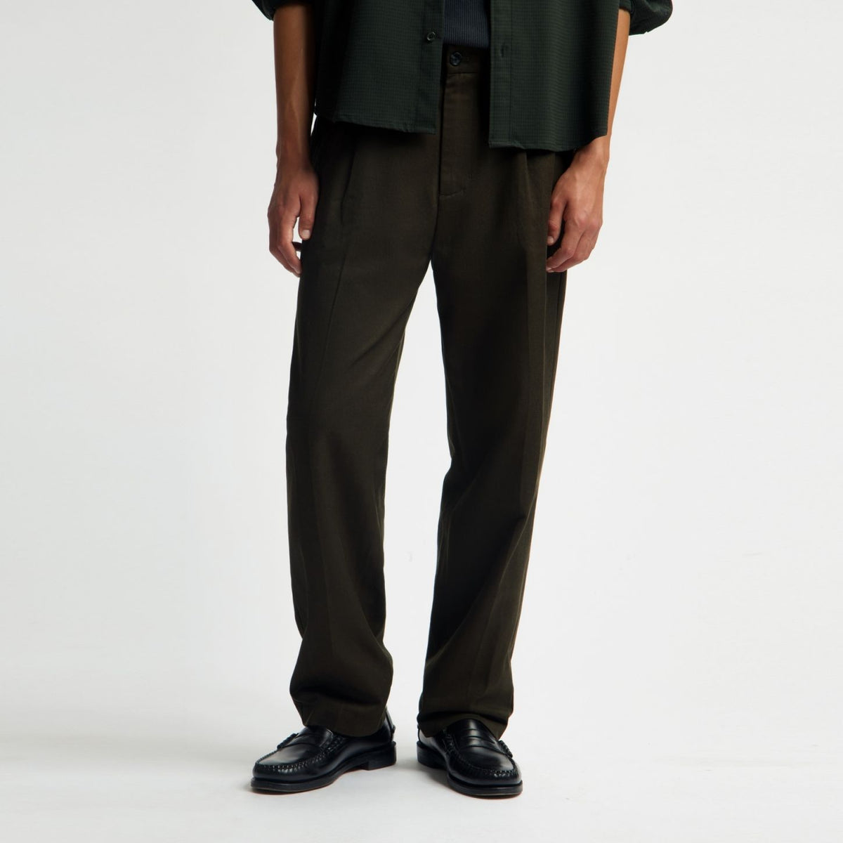 Olaf Regular Pleated Broek Donker Groen