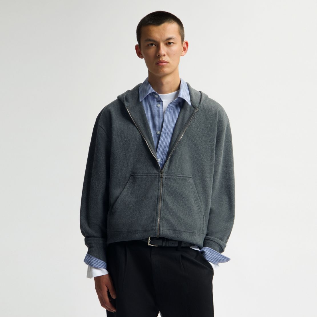 Olaf Ribbed Vest Antraciet