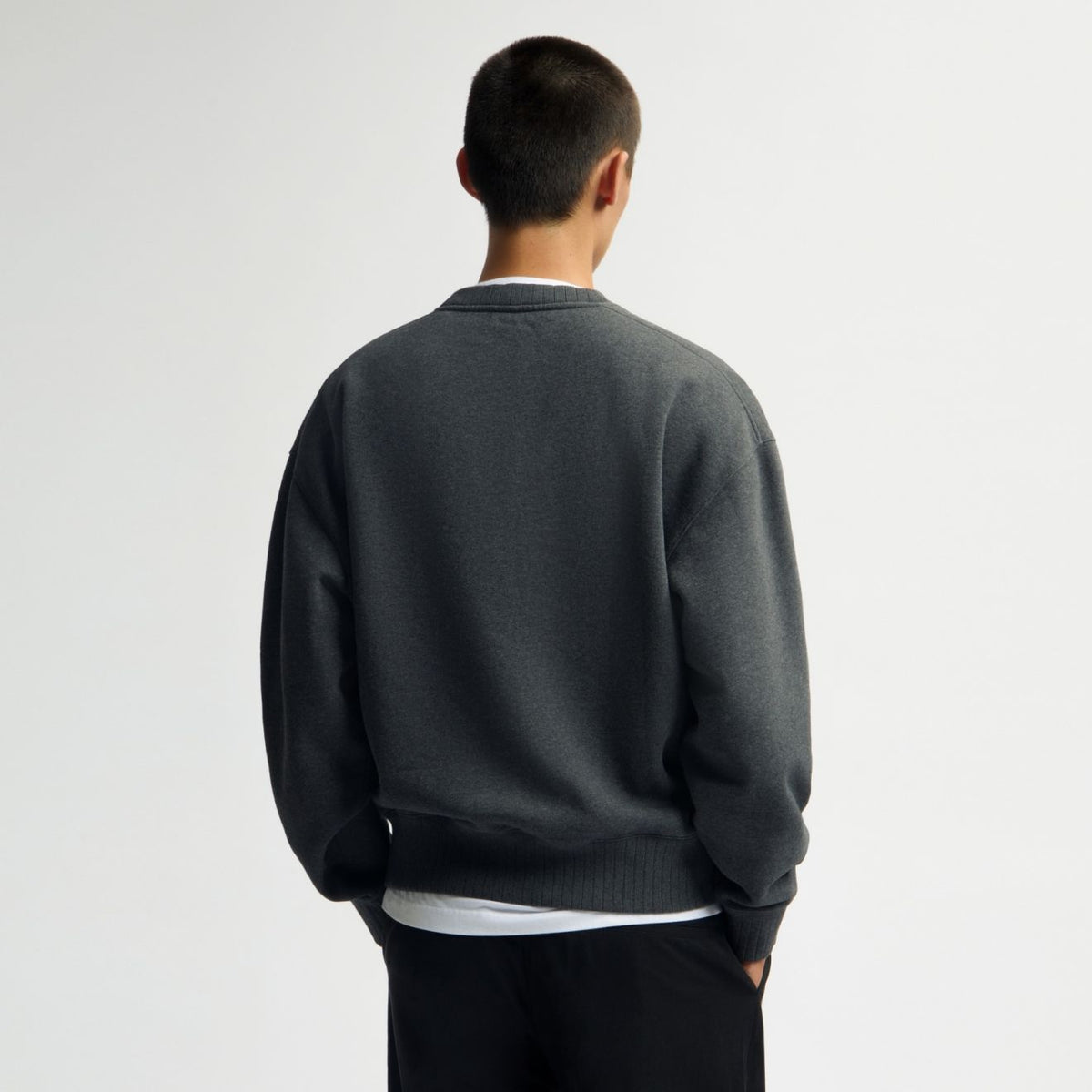 Olaf Signature Boxy Sweater Antraciet