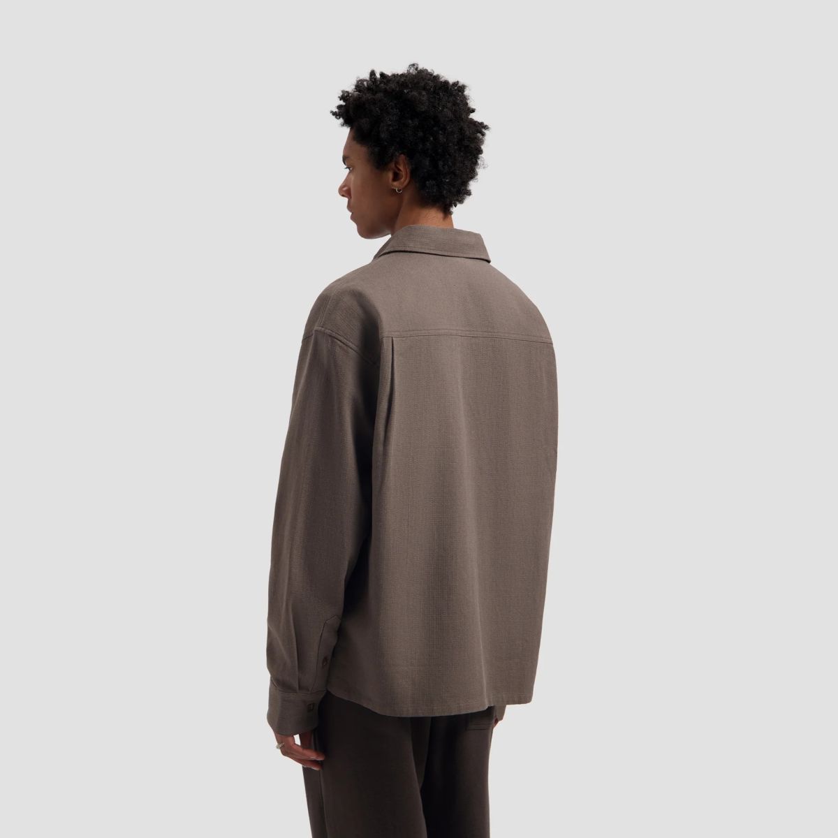 Olaf Textured Boxy Overhemd Bruin