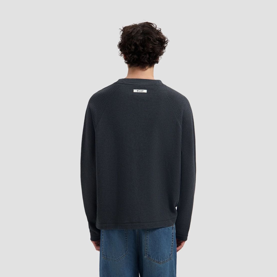 Olaf Waffle Sweater Antraciet