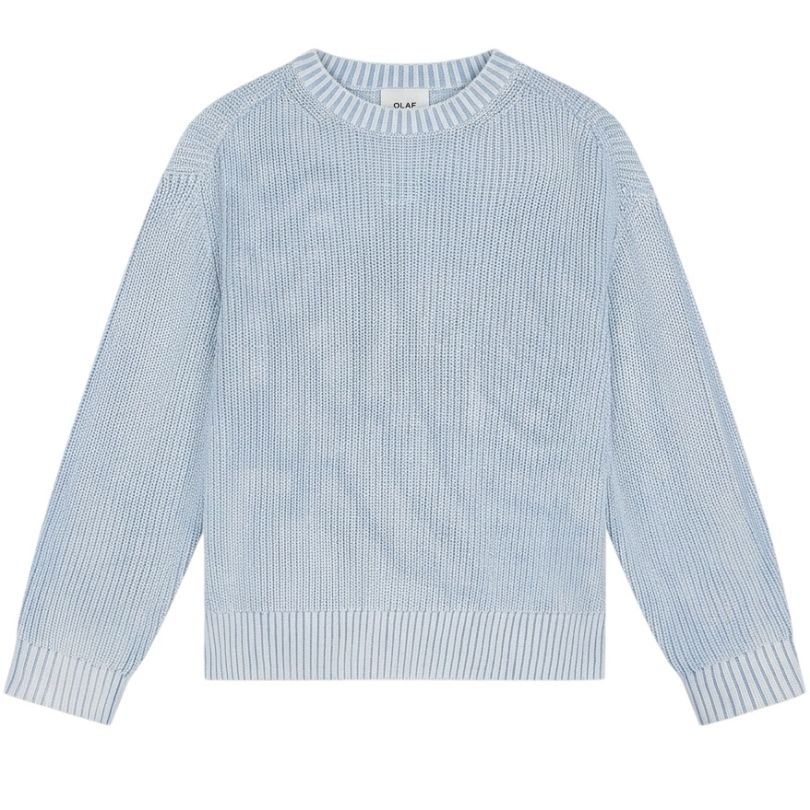 Olaf Washed Knitted Essential Sweater Licht Blauw