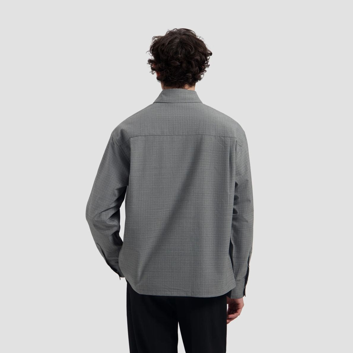 Olaf Wool Boxy Overhemd Grijs