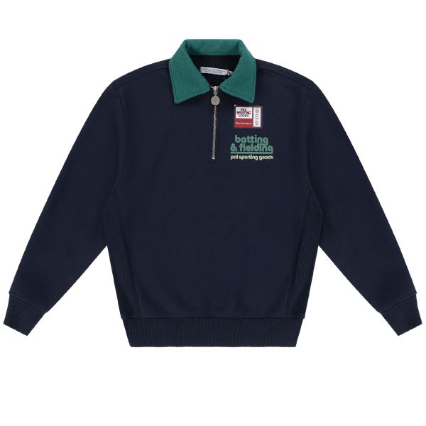PAL Sporting Goods Batting & Fielding Half Zip Sweater Donker Blauw
