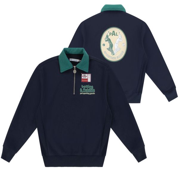 PAL Sporting Goods Batting & Fielding Half Zip Sweater Donker Blauw