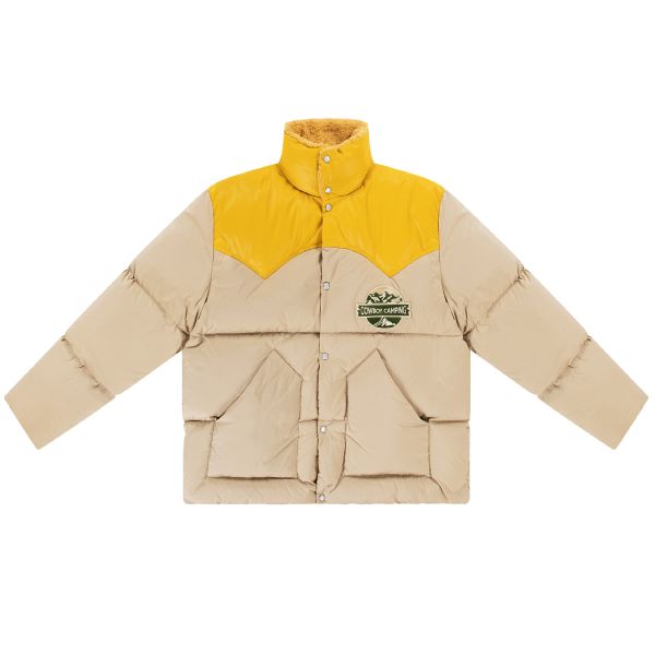 PAL Sporting Goods Cowboy Camping Down Leather Yoke Shearling Jas Beige