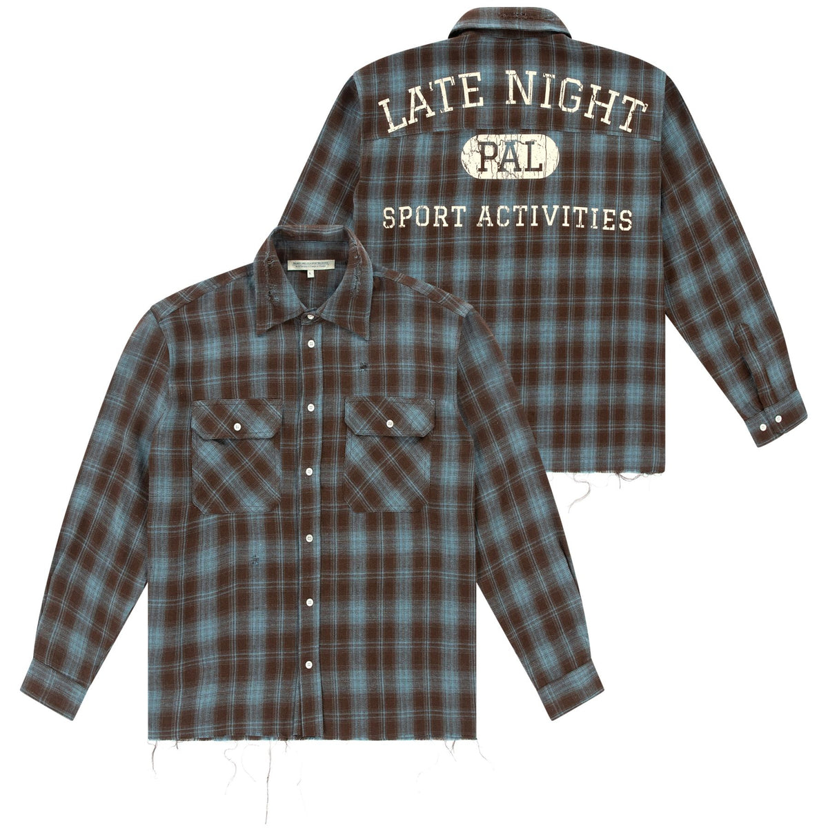 PAL Sporting Goods Late Night Sport Flannel Overhemd Bruin/Licht Blauw