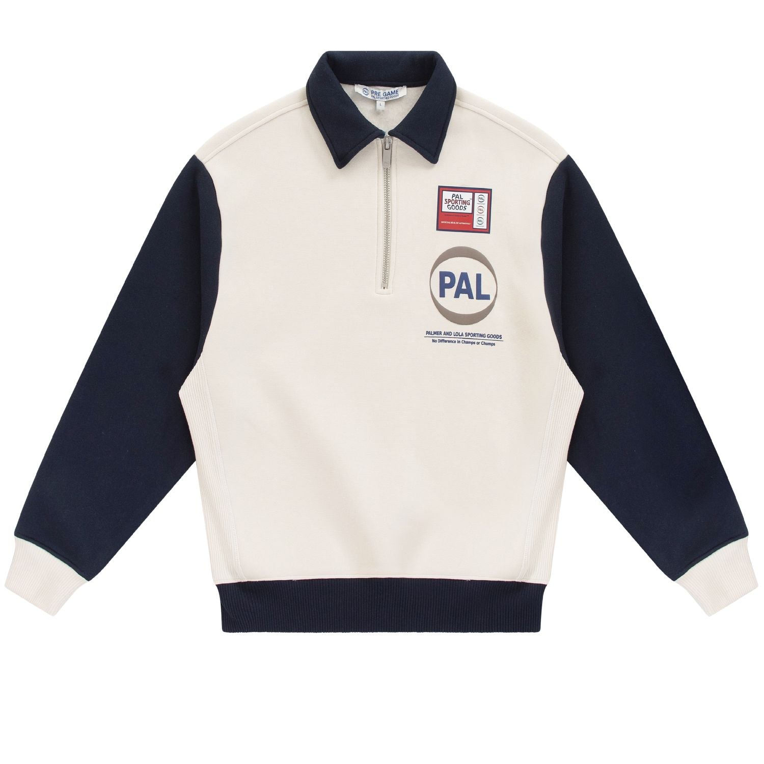 PAL Sporting Goods Pre Game Half Zip Sweater Off White/Navy