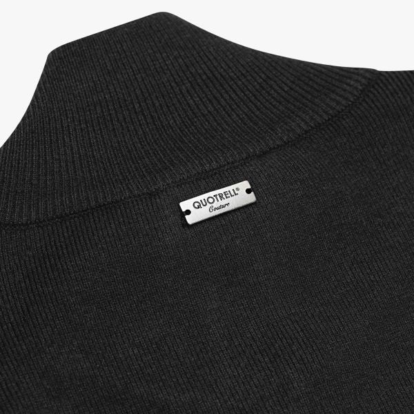 Quotrell Palace Knitted Half Zip Sweater Zwart