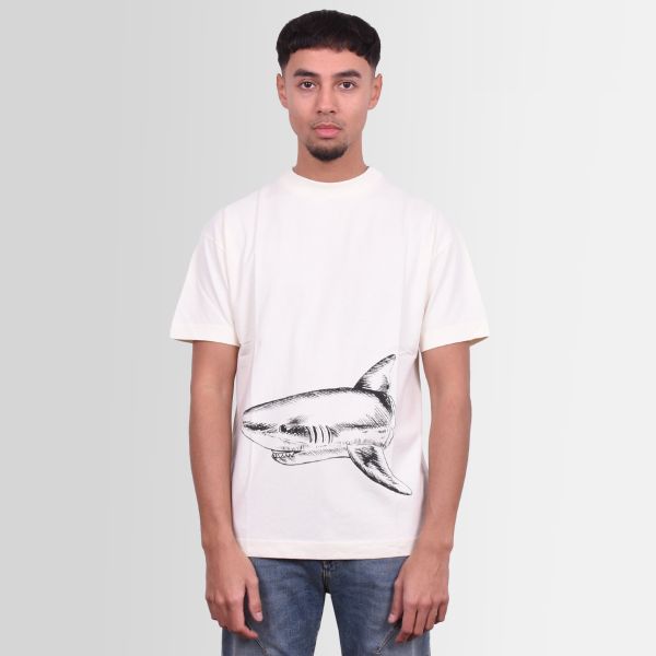 Palm Angels Broken Shark Classic T-shirt Off White